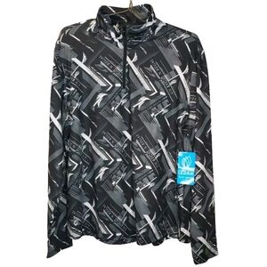 GG Blue Luxe Sport Ivan Passport Golf Top Woman 3X Qtr Zip AOP Quick Dry UPF 50